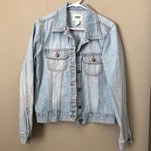 Old Navy Blue Denim Jean Jacket Light Washed Sz Medium